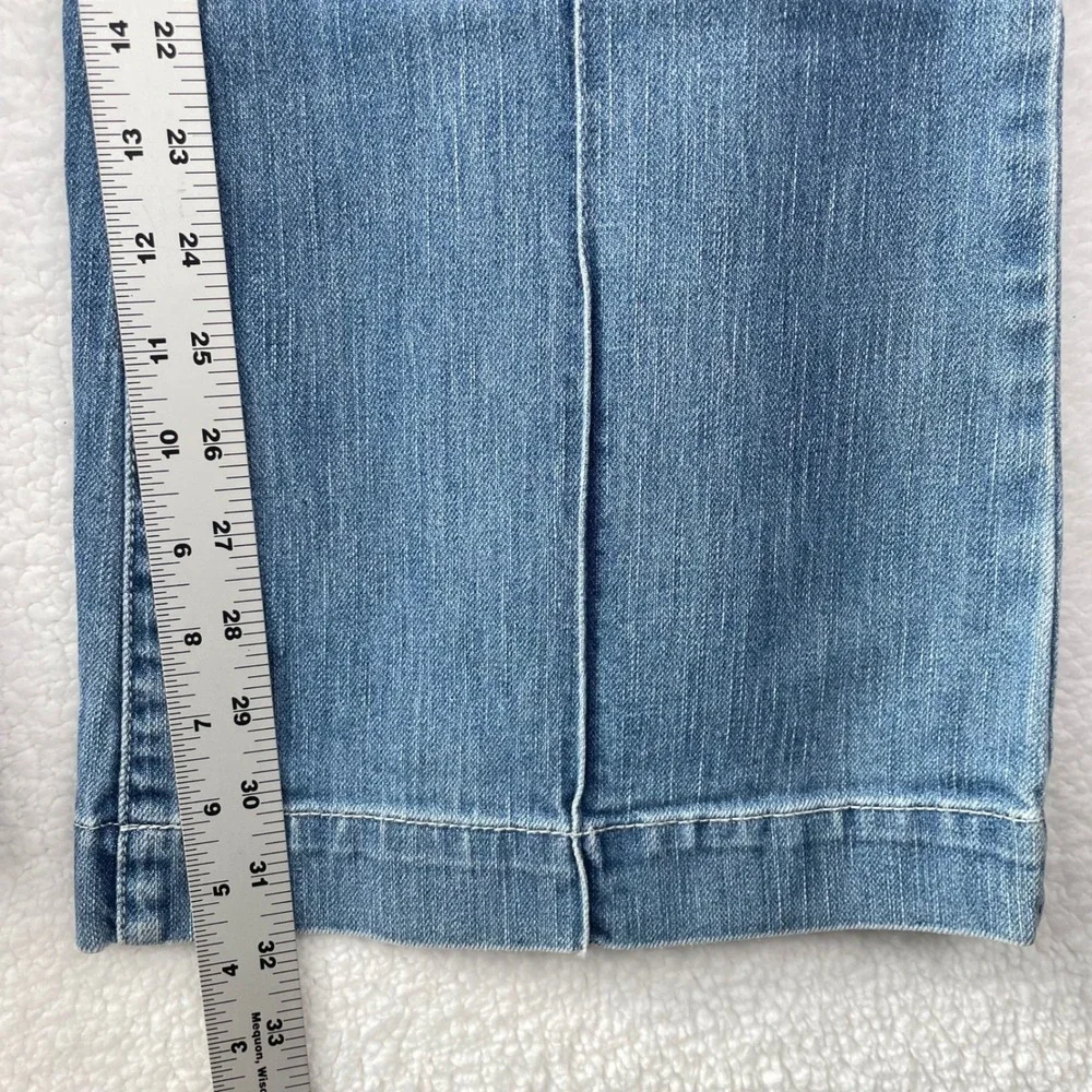 New York & Company Women Blue Pintuck Seam Flare Leg Jeans Size 10 Medium Wash - Picture 9 of 11
